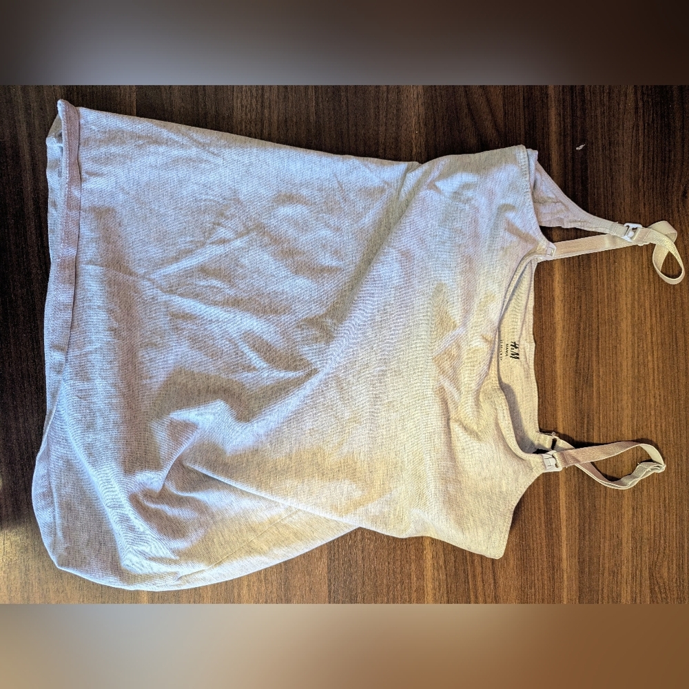 H&M 2 Nursing Tank Tops, Light Gray And Dark Blue